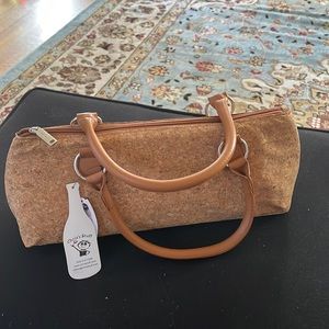 Insulated cork wine clutch with corkscrew